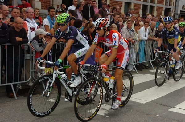 Spanish duo Alejandro Valverde (Movistar) and Oscar Freire (Katusha) at the 2012 Tour de France