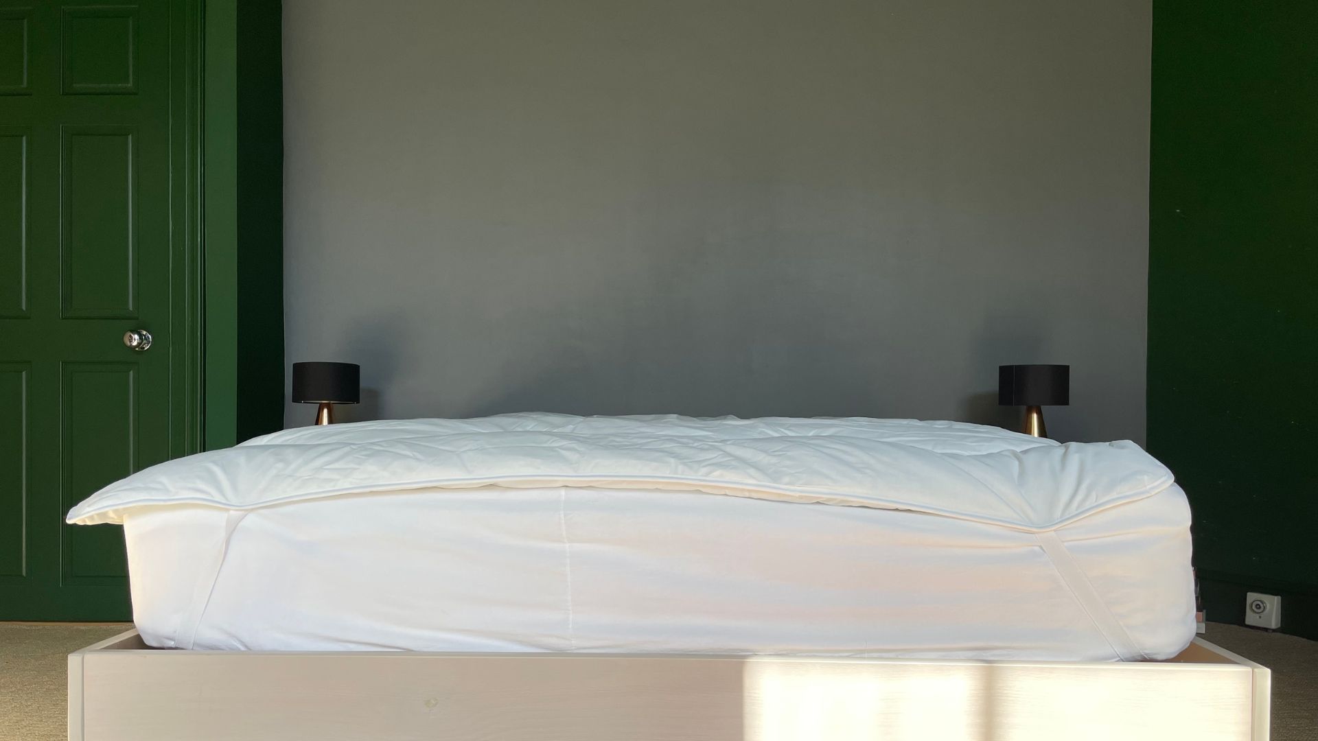 End of bed with The White Company Hypoallergenic Topper