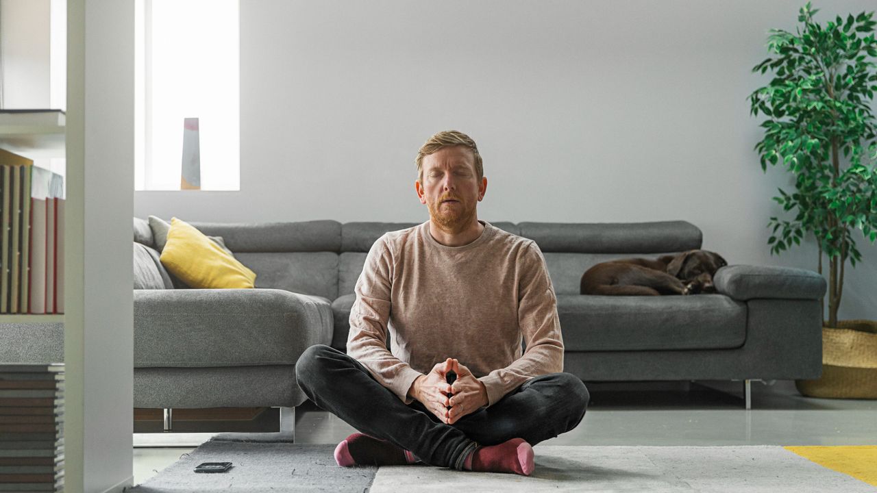 A man meditating