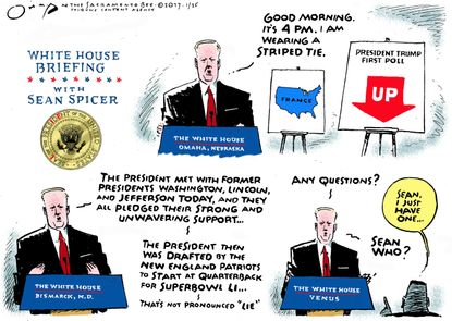 Political Cartoon U.S. Sean Spicer Trump