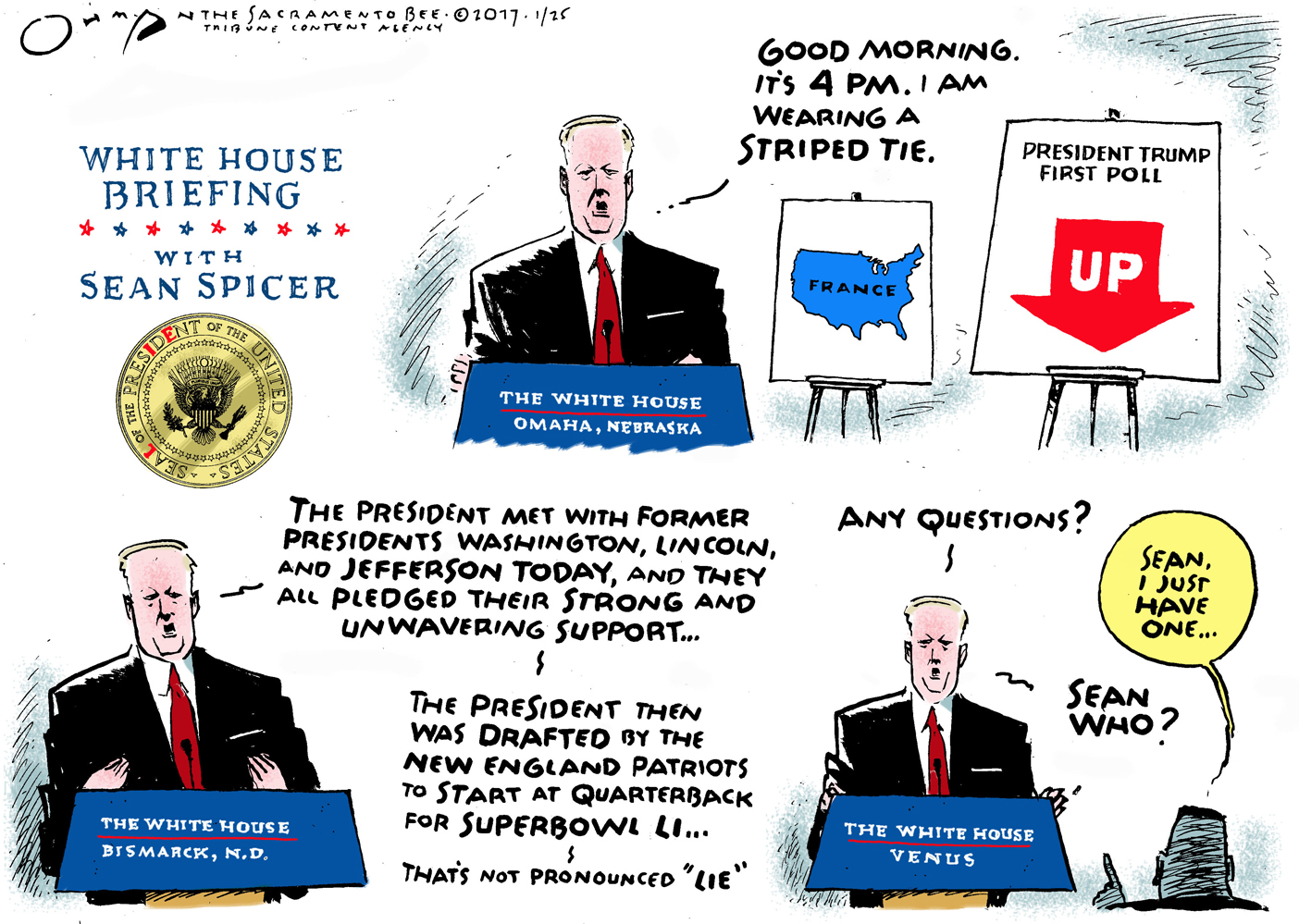 Political Cartoon U.S. Sean Spicer Trump
