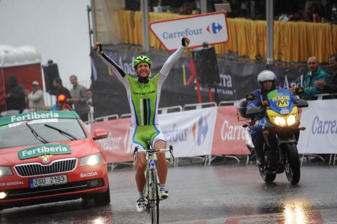 Daniele Ratto (Cannondale) soloed to victory in the Vuelta's first day in the Pyrenees
