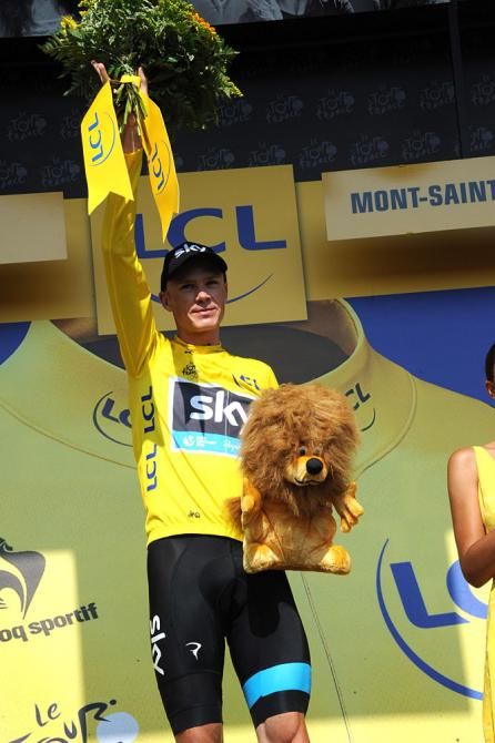 Chris Froome (Sky) on the podium