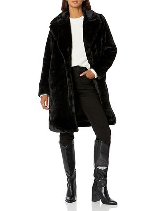 The Drop, Kiara Loose-Fit Long Faux Fur Coat