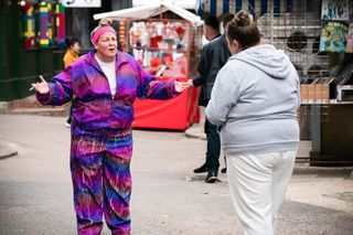 Bernie Taylor and Karen Taylor go running in EastEnders.