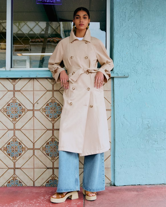 model wearing a trench coat