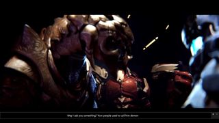 Halo 2: Anniversary with subtitles generated by Live Captions.