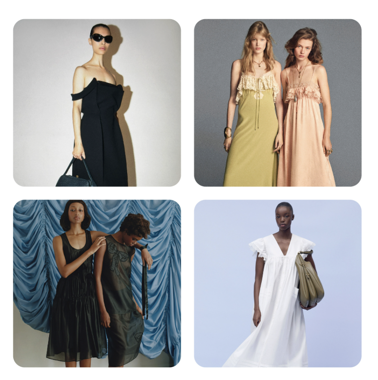 collage of dress trends