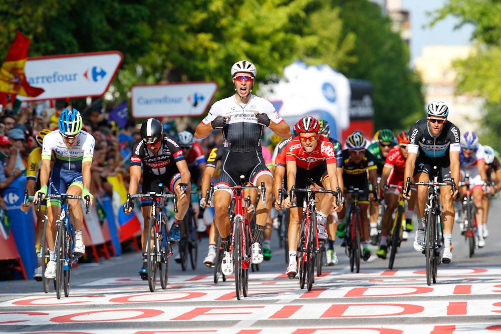 Danny van Poppel (Trek Factory Racing) wins stage 12 of the 2015 Vuelta a Espana.