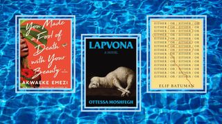 summer book covers on a pool background