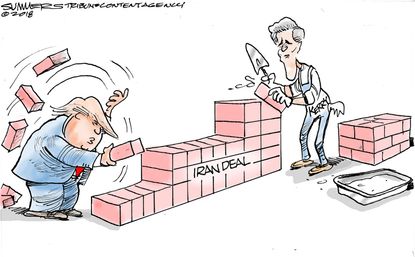 Political cartoon U.S. John Kerry Iran deal Trump