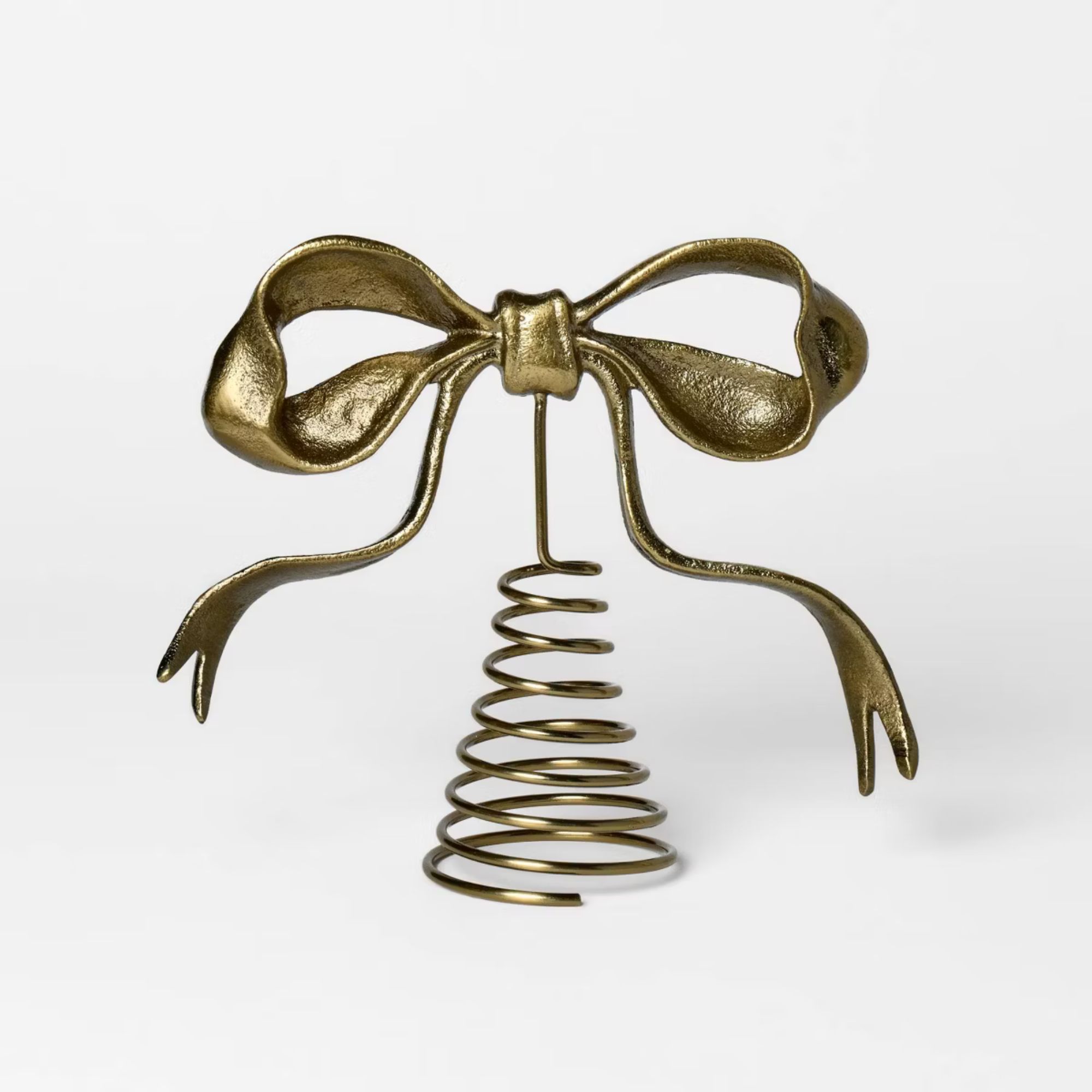 Metal Bow Tree Christmas Topper Gold