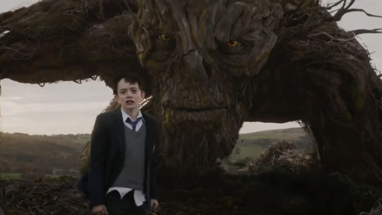 Lewis MacDougall and Liam Neeson in A Monster Calls