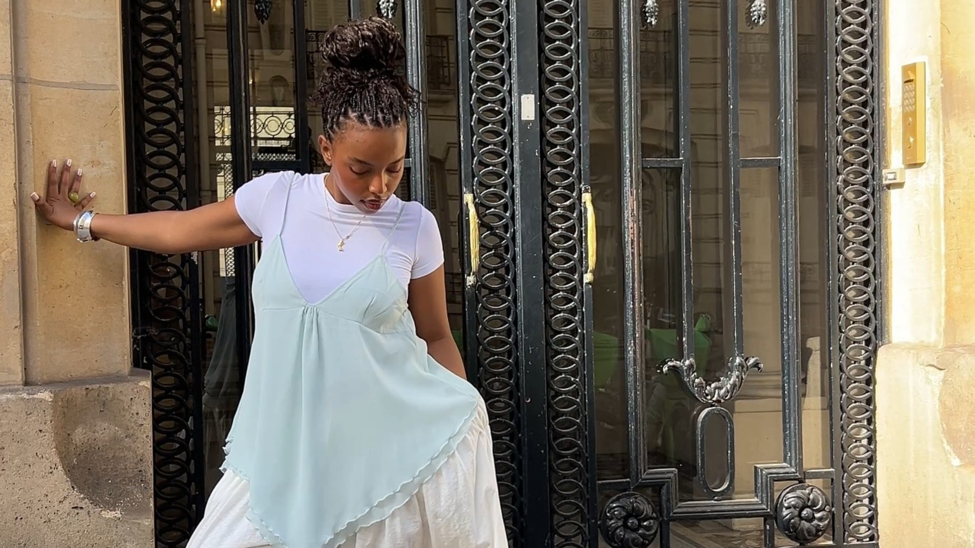 A woman outside in Paris