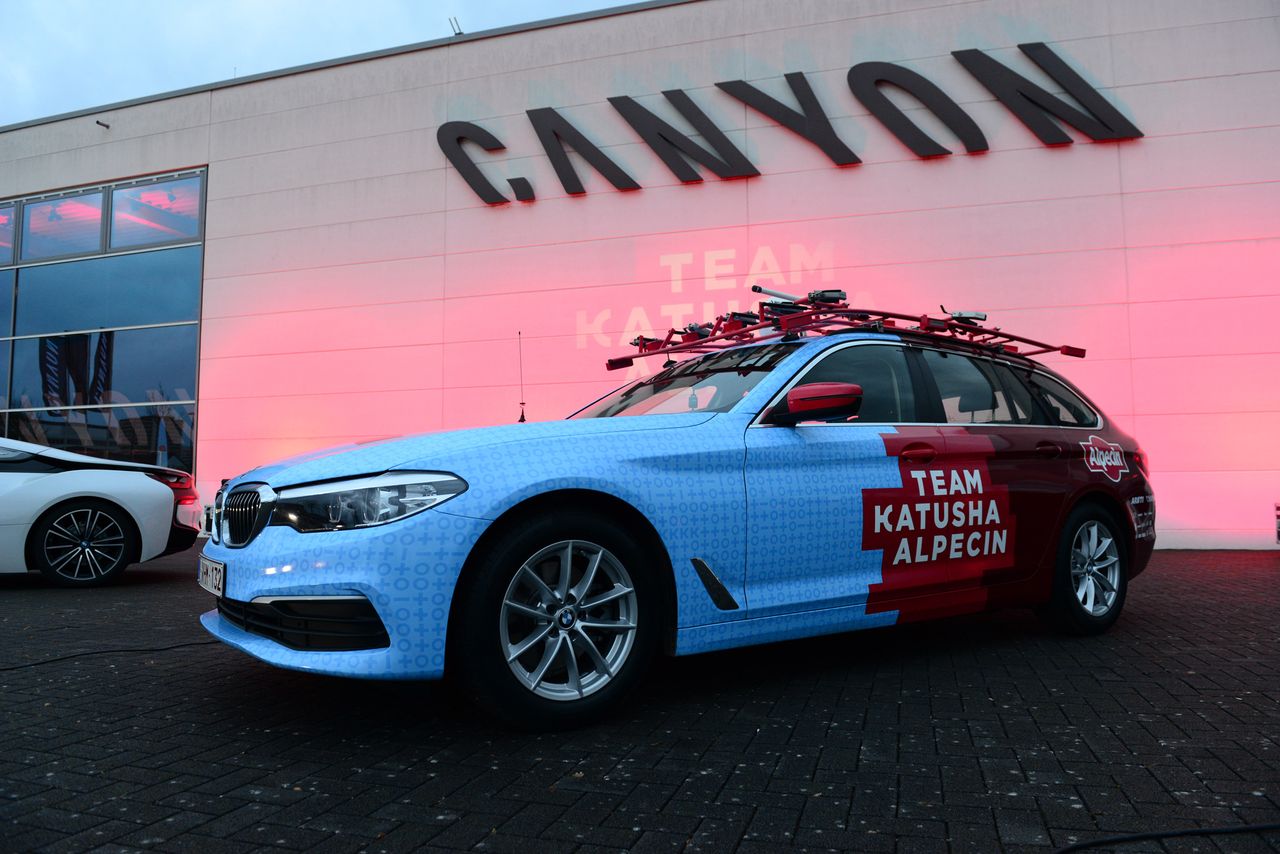 The team cars also got a baby-blue treatment