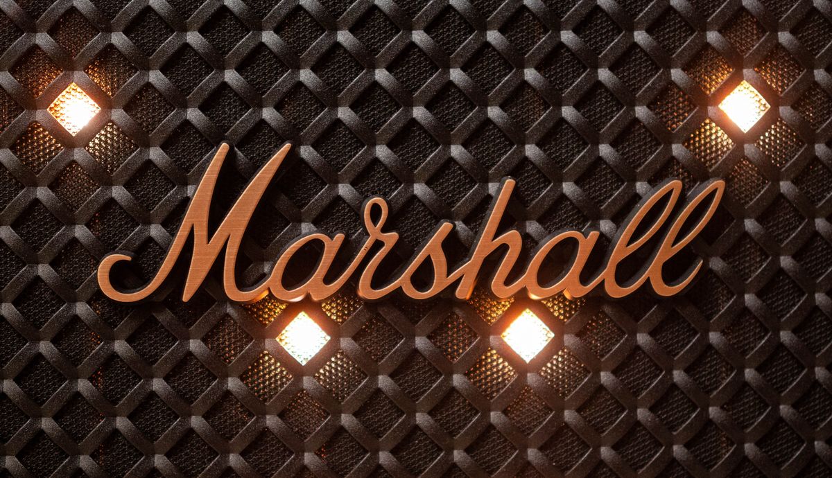 Marshall Bromley 450 design showcase with Marshall logo and built-in lights