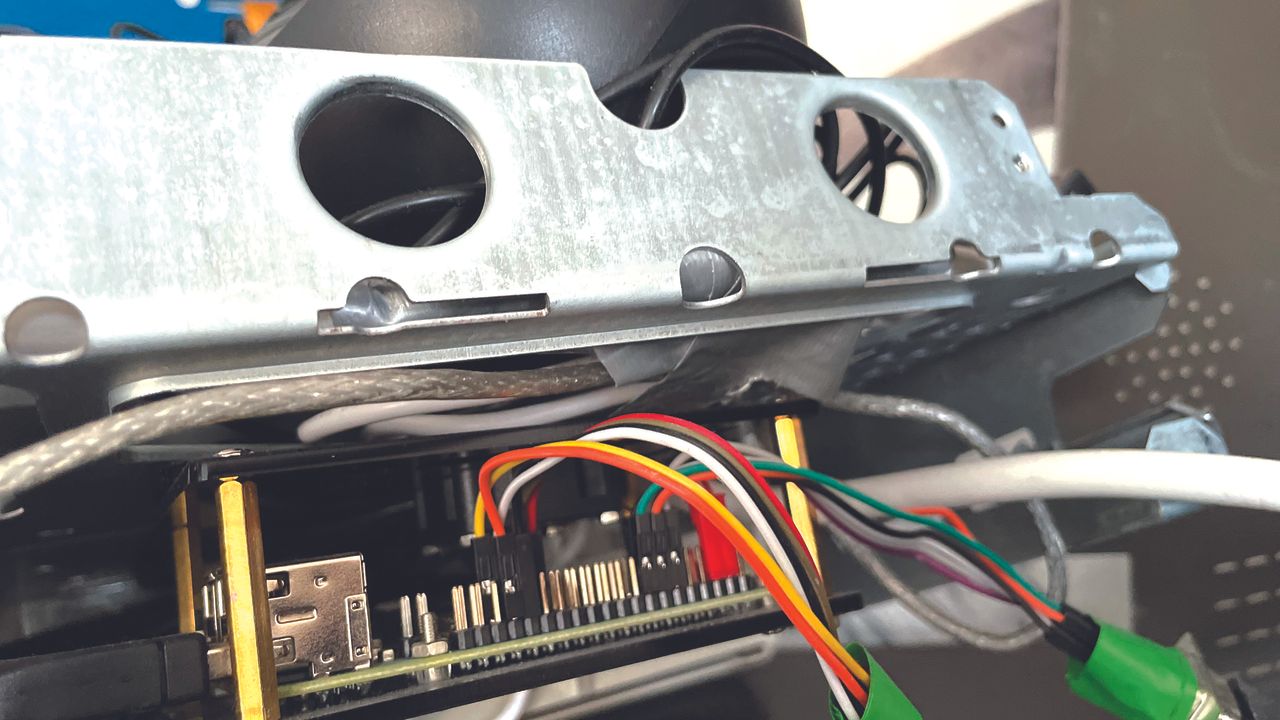 A close up of the MacintoshPi connections