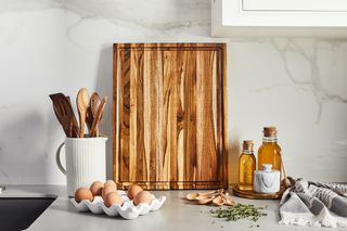 a wooden cutting board