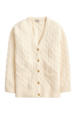 J.Crew Relaxed Cable-Knit Cardigan Sweater (Was $188) 