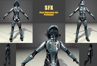 Art of the first character prototyped for Mass Effect when it was still called SFX.