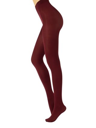 Calzitaly Opaque Colour Tights | Thick Tights | Microfiber 3d Pantyhose | 80 Den | M, L, Xl | Italian Hosiery |(xl, Garnet Red)