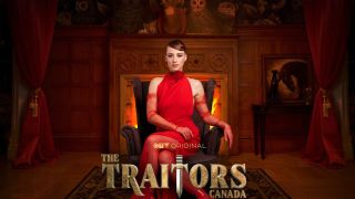 Host Karine Vanasse in a promotional image for The Traitors Canada