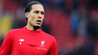 LIVERPOOL, ENGLAND - JANUARY 19: Virgil van Dijk of Liverpool warms up ahead of the Premier League match between Liverpool FC and Crystal Palace at Anfield on January 19, 2019 in Liverpool, United Kingdom. (Photo by James Baylis - AMA/Getty Images)