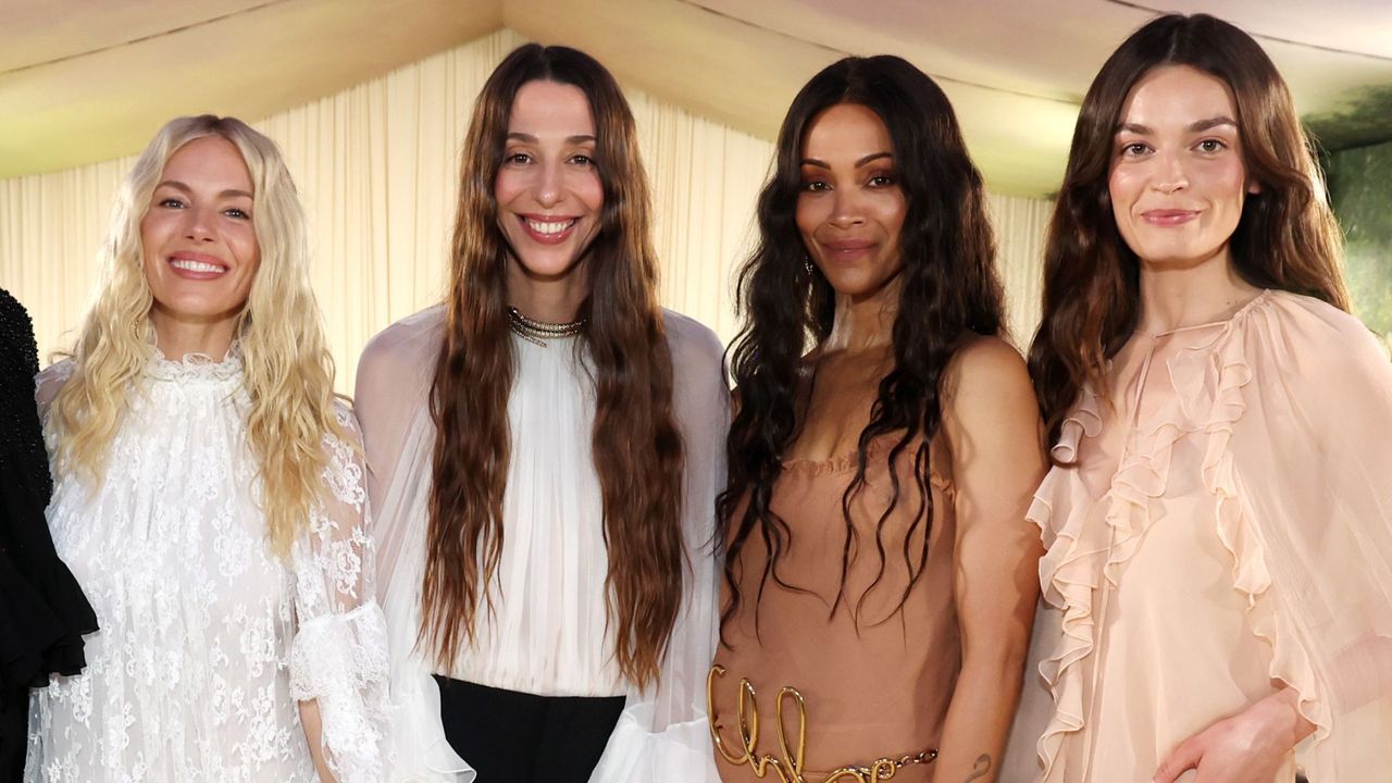 Sienna Miller, Chemena Kamali, Emma Mackey, and Zoe Saldana at the Met Gala 2024 GettyImages-2151782633