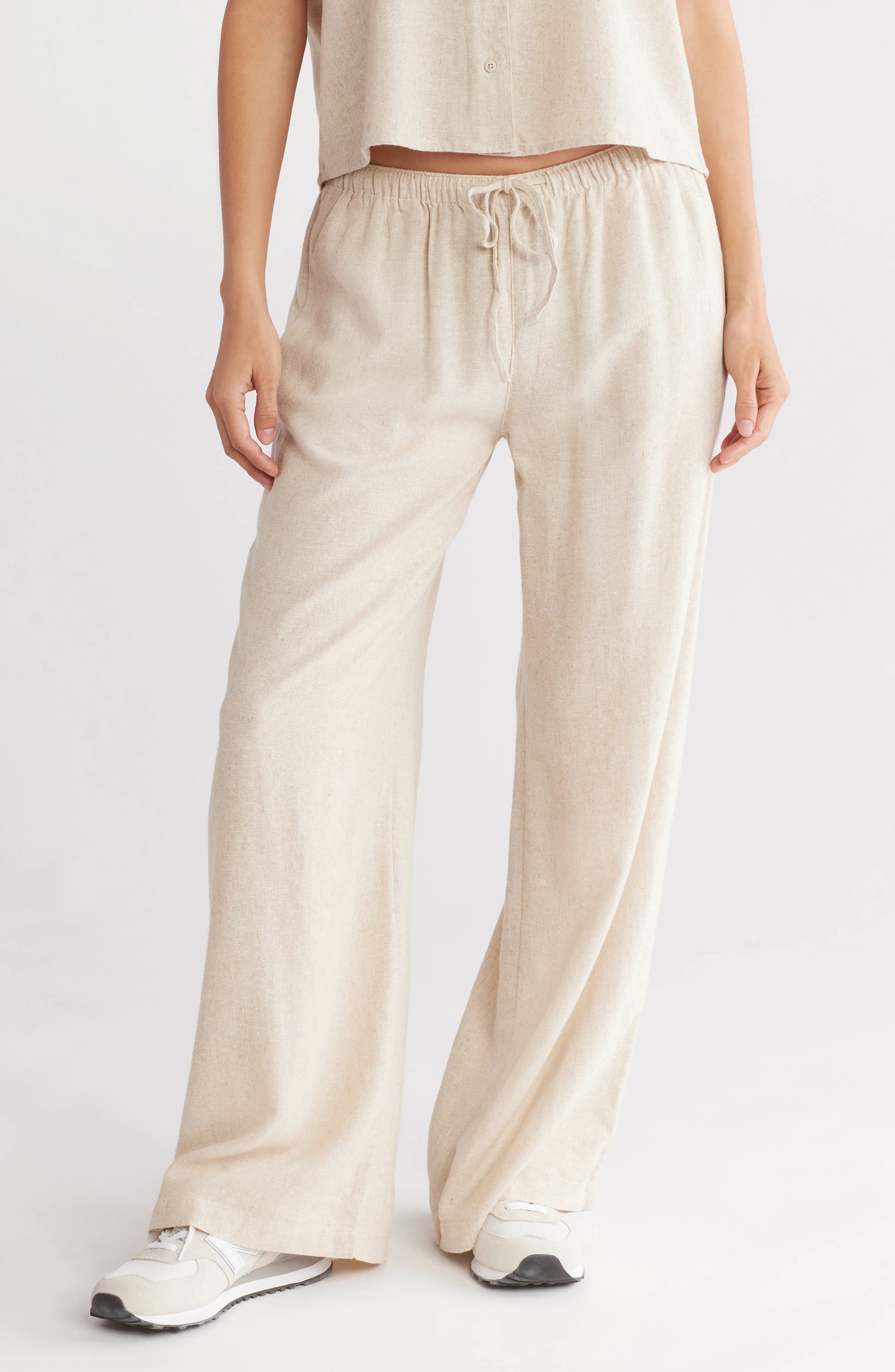 Abound, Drawstring Waist Linen Blend Pants