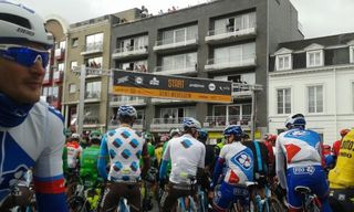 The riders line up for Gent-Wevelgem