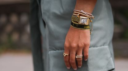 Fashion week attendees wear luxury watches 