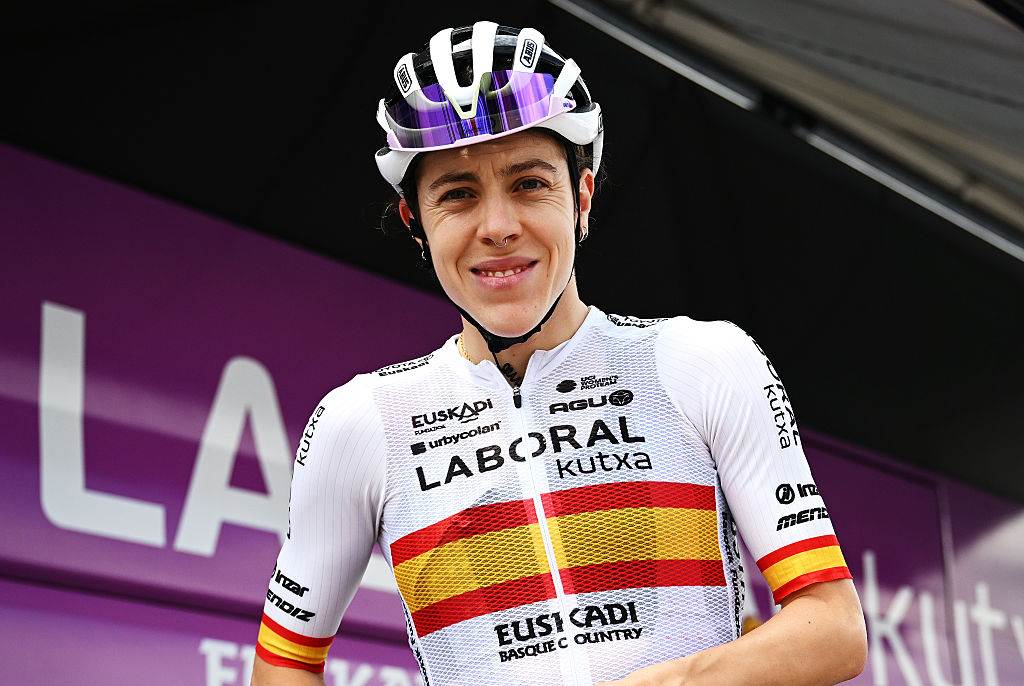 MOLINS DE REI SPAIN MAY 05 Usoa Ostolaza of Spain and Team Laboral Kutxa Fundacion Euskadi prior to the 11th La Vuelta Femenina 2025 Stage 2 a 99km stage from Molins de Rei to Sant Boi de Llobregat UCIWWT on May 05 2025 in Molins de Rei Spain Photo by Szymon GruchalskiGetty Images
