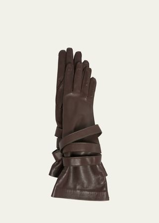 Aviator Strappy Leather Gloves