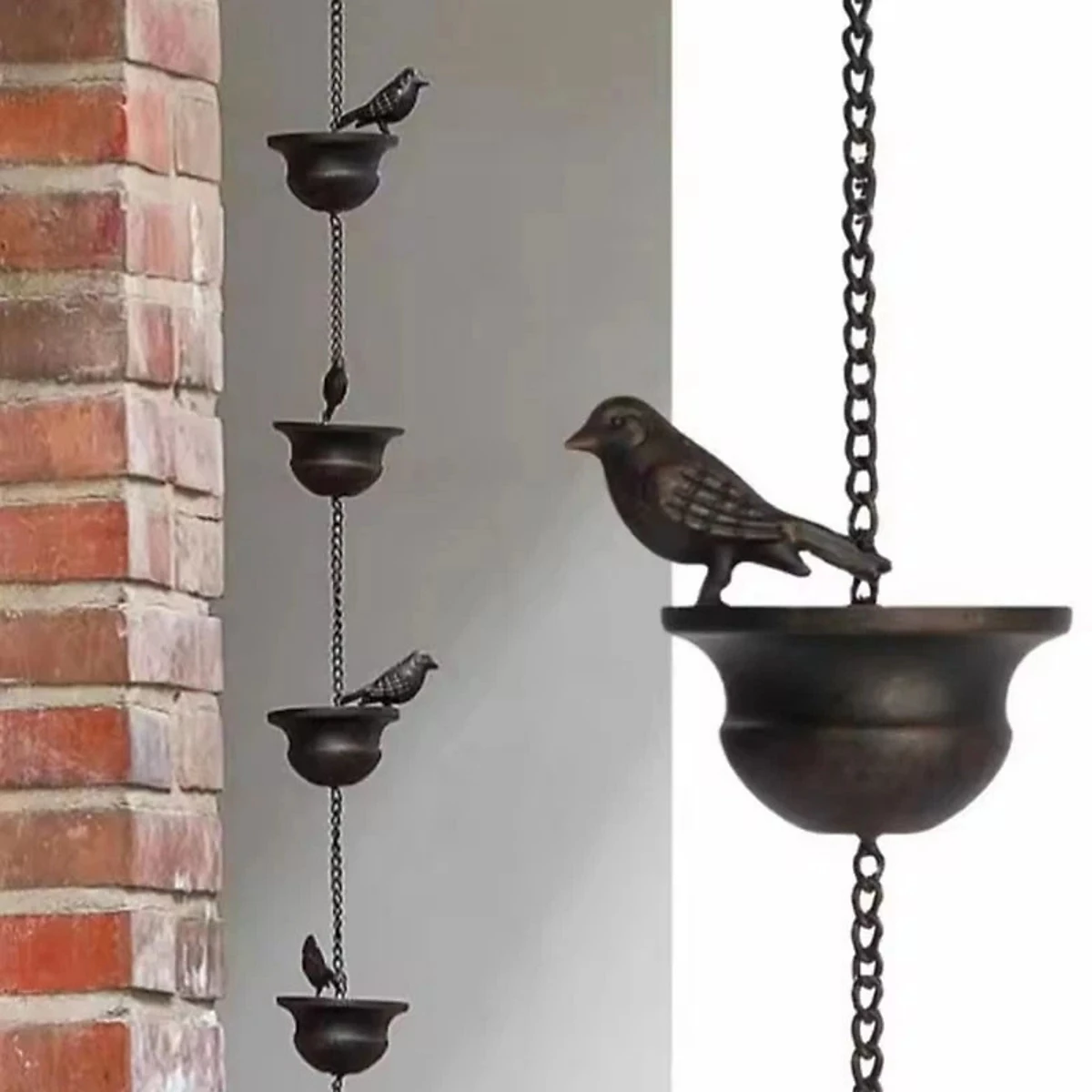B&amp;amp;Q, Outdoor Bird Rain Chain Garden Gutter Hanging Bowl Decoration