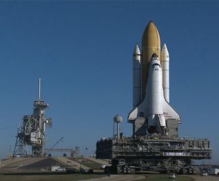 Space Shuttle Endeavour Takes Frigid Trip to Launch Pad