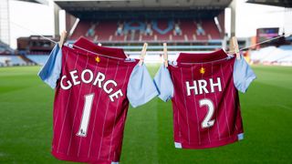 Two Aston Villa football shirts for Prince William and Prince George