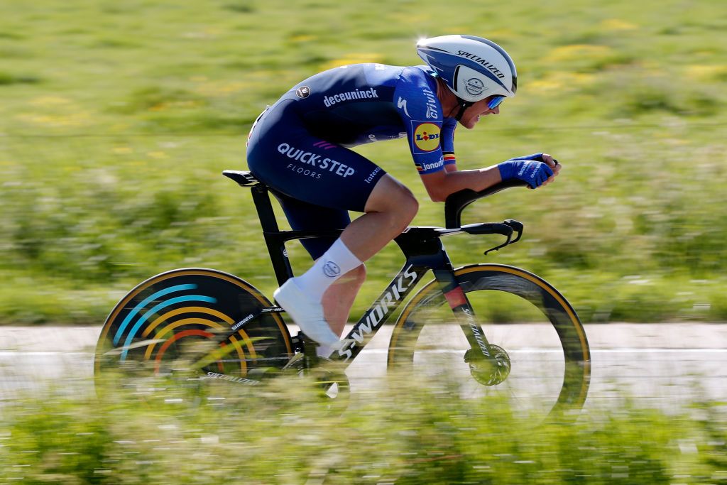 KNOKKEHEIST BELGIUM JUNE 10 Yves Lampaert of Belgium and Team Deceuninck QuickStep during the 90th Baloise Belgium Tour 2021 Stage 2 a 112km Individual Time Trial stage from KnokkeHeist to KnokkeHeist ITT baloisebelgiumtour on June 10 2021 in KnokkeHeist Belgium Photo by Bas CzerwinskiGetty Images