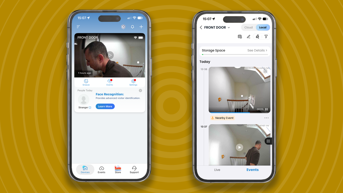 Aosu Video Doorbell R1 Ultra footage in app