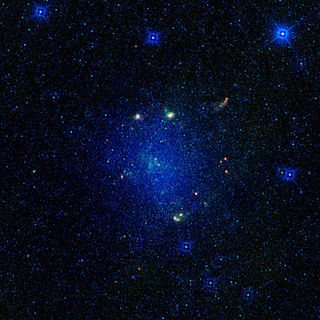 Barnard's Galaxy (also called IC4895 or NGC 6822) is known as a dwarf because its small size