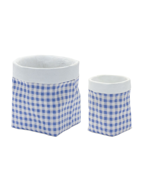 Melrose Gingham Pots, Set of 2