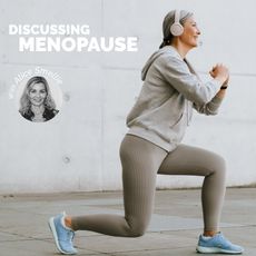 A woman working out thinking about the link between exercise and menopause