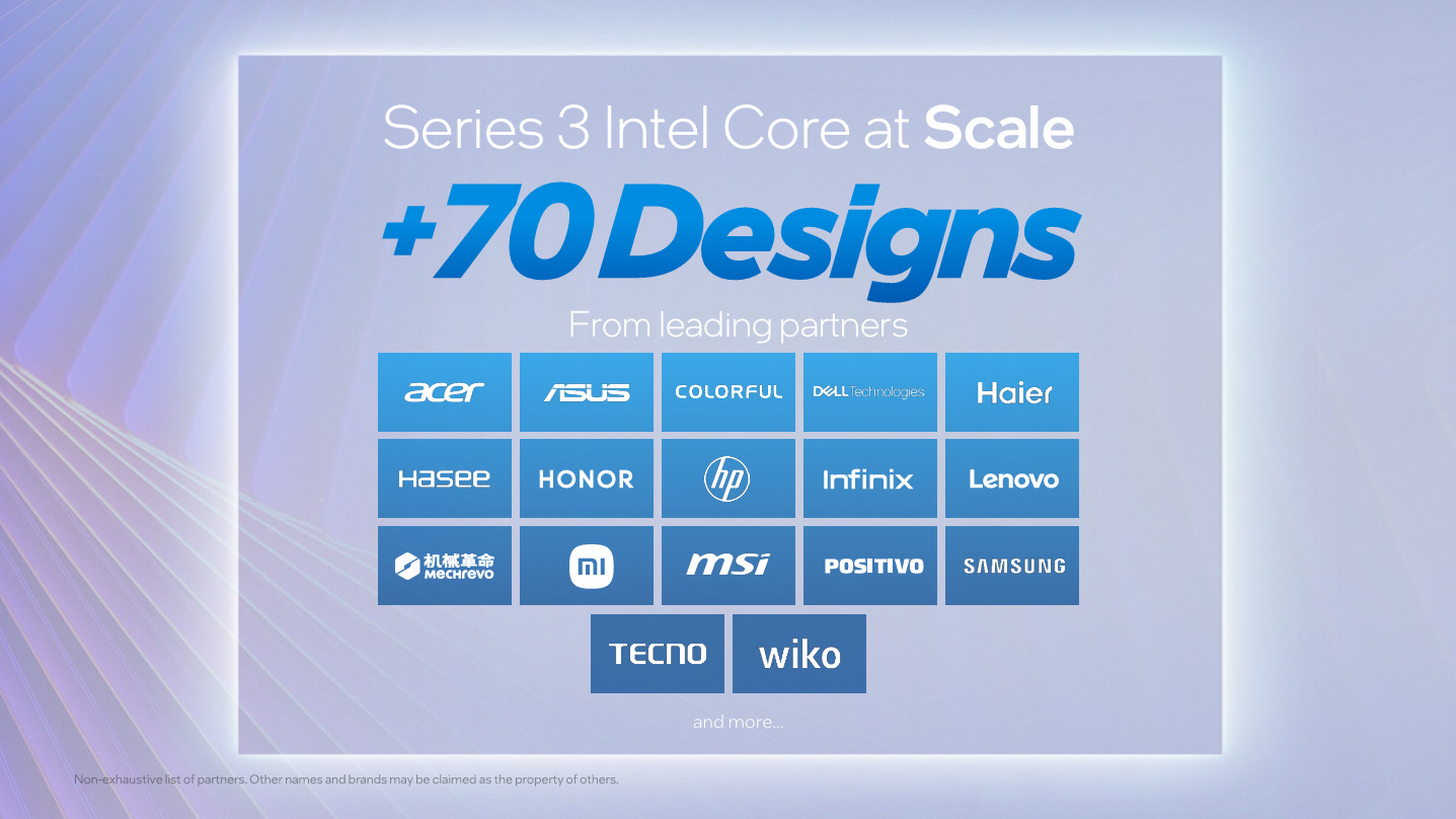 Intel Core Series 3 partners