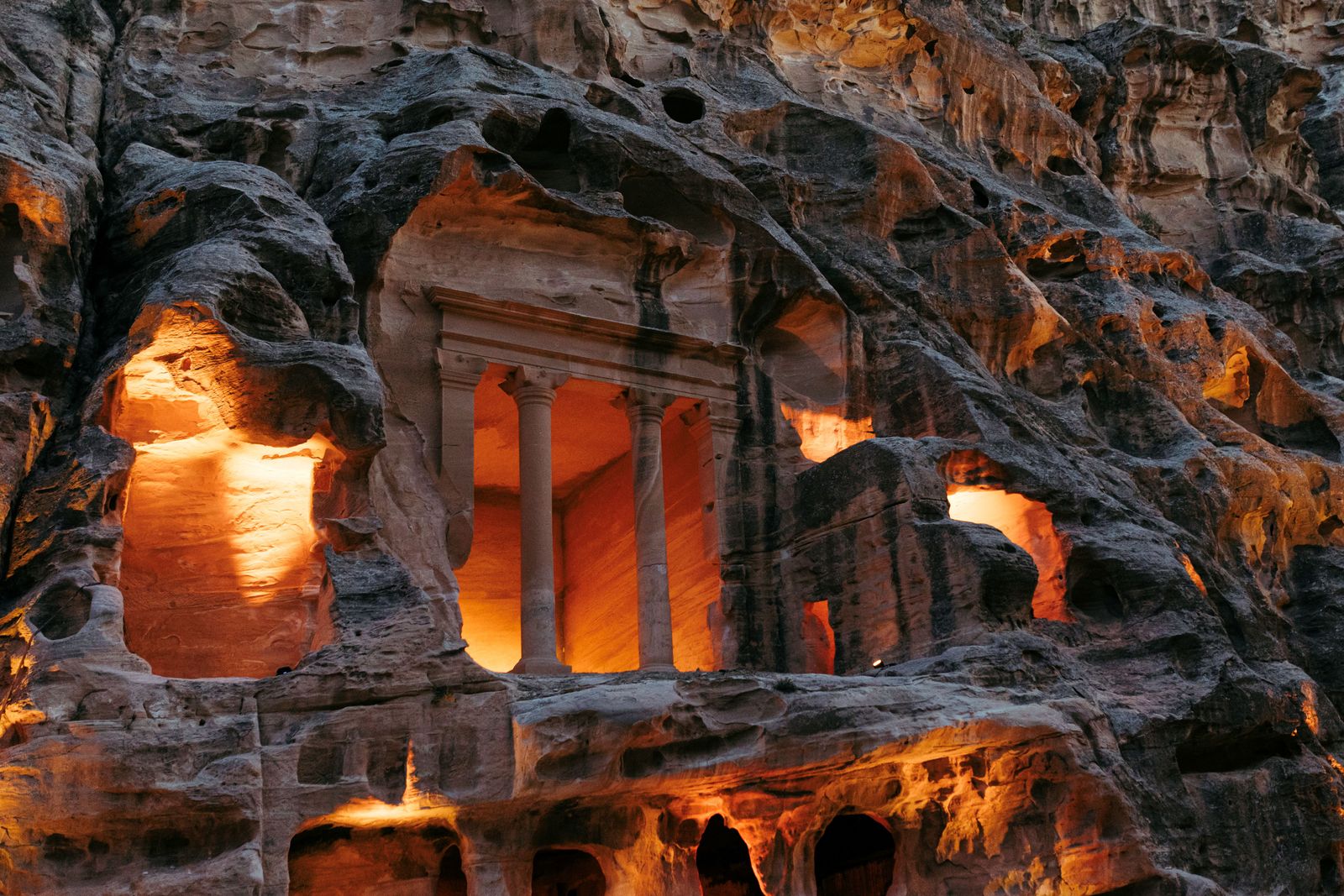 Caves lit from within