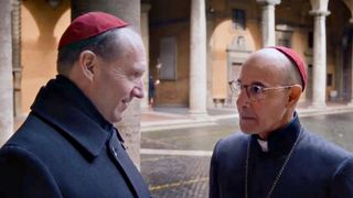 Ralph Fiennes and Stanley Tucci in "Conclave" (2024).