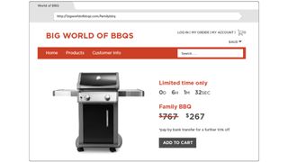 An example of an online shopping scam of a discounted BBQ.