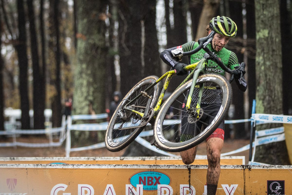 Katie Keough over the barriers