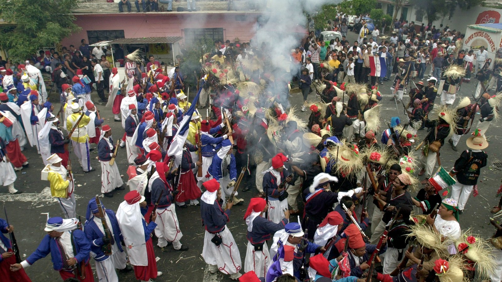 Mexicans celebrate Cinco de Mayo with a reenactment of the 1862 battle of Puebla