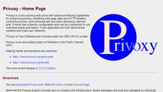 Privoxy website screenshot