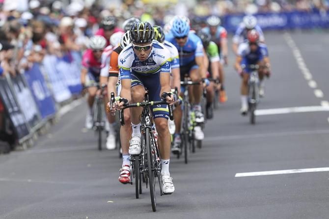 Orica-GreenEdge took to the front in the closing stages.