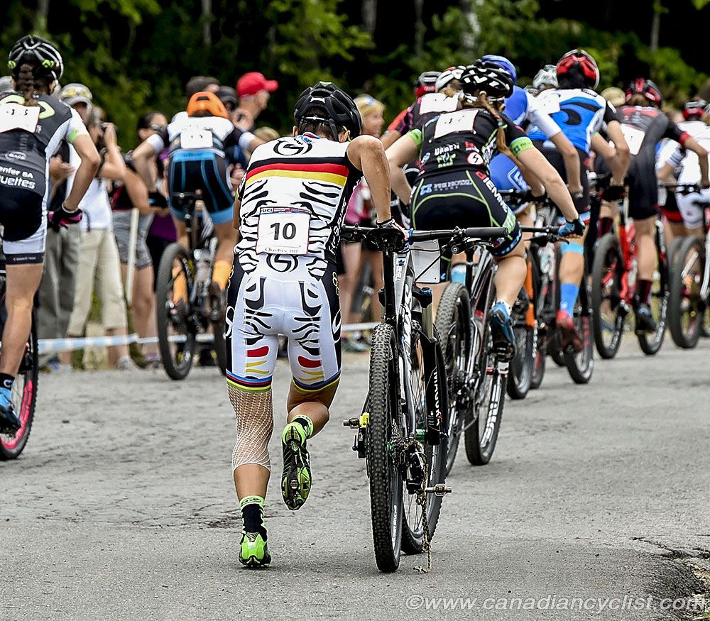 Sabine Spitz broke her chain at the start